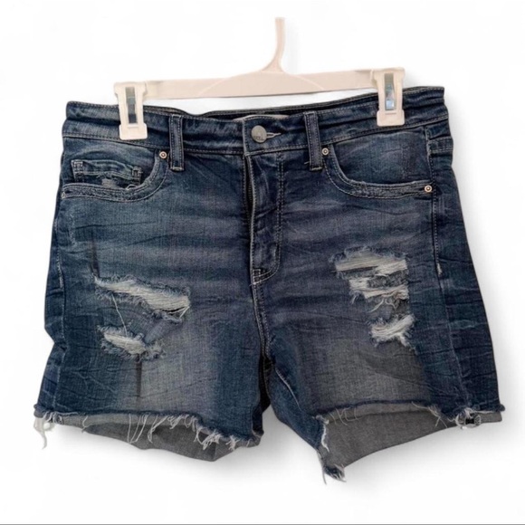 BKE Pants - BKE Dark Blue Distressed Jean Shorts